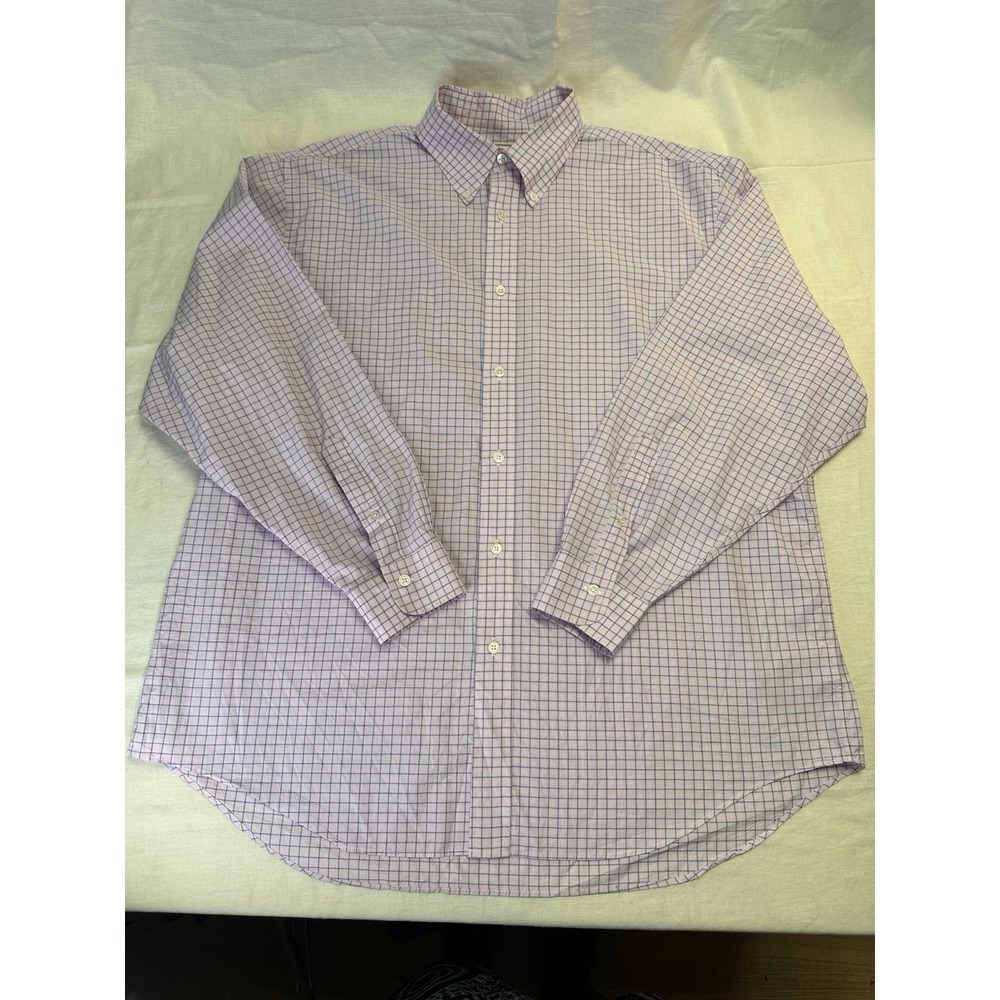 Brooks Brothers Luxury Thomas Mason Button Down Shirt Mens XL Madison Pink Check